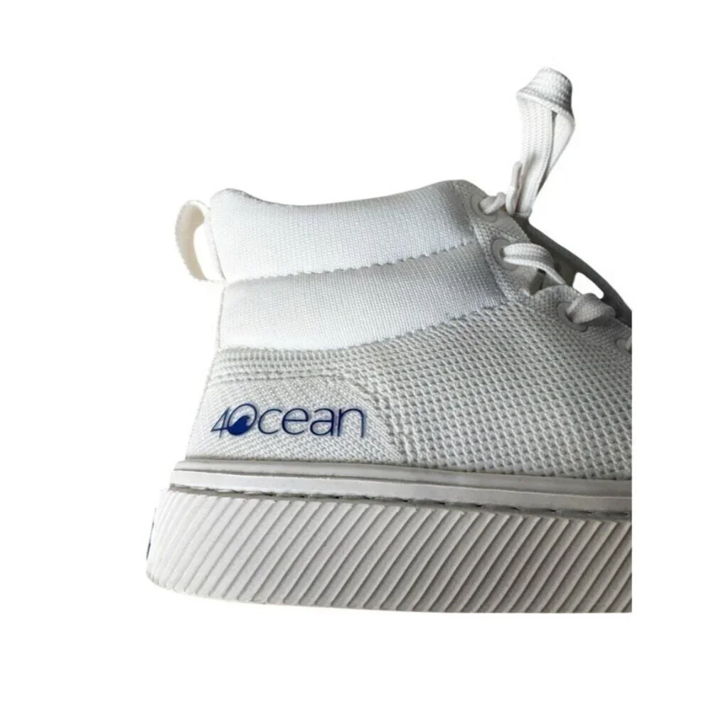 Cariuma 4Ocean Women's Sz 10 Off White Knit High-Top Sneakers Lace Up Casual
